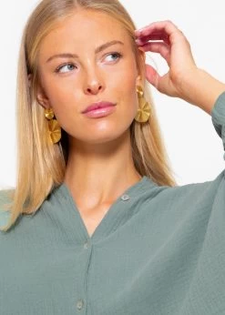 Musselin Bluse Oversize, Salbeigrün 22 Musselin Bluse Oversize, Salbeigrün -Sassyclassy sassyclassy musselin bluse oversize grun S1204B3898 6