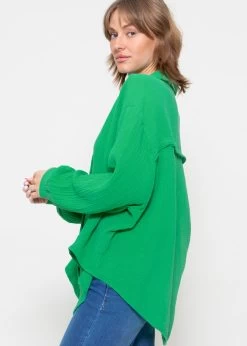 Musselin Bluse Oversize, Kurz, Grün 12 Musselin Bluse Oversize, Kurz, Grün -Sassyclassy sassyclassy musselin bluse oversize kurz grun S1209B4231