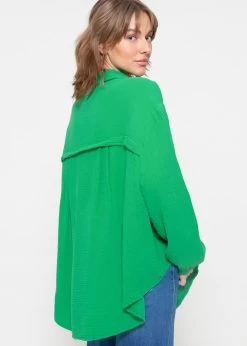Musselin Bluse Oversize, Kurz, Grün 14 Musselin Bluse Oversize, Kurz, Grün -Sassyclassy sassyclassy musselin bluse oversize kurz grun S1209B4231 3