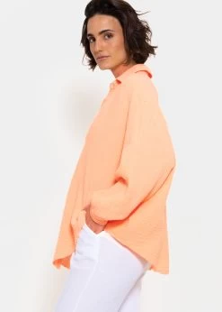 Musselin Bluse Oversize, Kurz - Peach 14 Musselin Bluse Oversize, Kurz - Peach -Sassyclassy sassyclassy musselin bluse oversize kurz peach S4203E6954 1