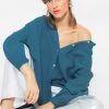 Musselin Bluse Oversize, Kurz, Petrolblau 2 Musselin Bluse Oversize, Kurz, Petrolblau -Sassyclassy sassyclassy musselin bluse oversize kurz petrolblau S2209B5086
