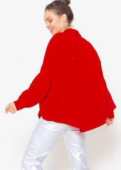 Musselin Bluse Oversize, Kurz, Rot -Sassyclassy sassyclassy musselin bluse oversize kurz rot S2201B4519