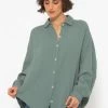Musselin Bluse Oversize, Kurz, Salbeigrün 2 Musselin Bluse Oversize, Kurz, Salbeigrün -Sassyclassy sassyclassy musselin bluse oversize kurz salbeigrun S1204B3893 4