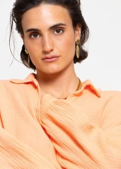 Musselin Bluse Oversize - Peach -Sassyclassy sassyclassy musselin bluse oversize peach S4203E6955