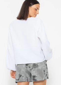 Musselin Blusenjacke Mit Bindebänder - Weiß -Sassyclassy sassyclassy musselin blusenjacke mit bindebander weiss S4203E6896 4