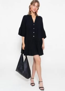 Musselin Kleid, Schwarz -Sassyclassy sassyclassy musselin kleid schwarz S2206B3972 1