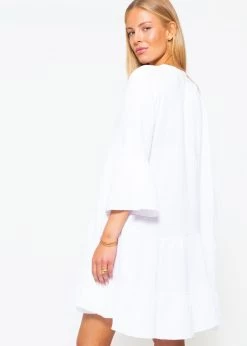 Musselin Kleid, Weiß -Sassyclassy sassyclassy musselin kleid weiss S2206B3973 6