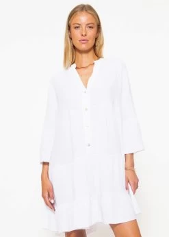 Musselin Kleid, Weiß -Sassyclassy sassyclassy musselin kleid weiss S2206B3973 7