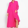 Musselin Maxi Kleid Mit Volants - Pink -Sassyclassy sassyclassy musselin maxi kleid mit volants pink S4203K6990