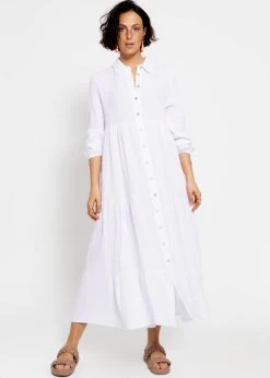 Musselin Maxi Kleid Mit Volants - Weiß -Sassyclassy sassyclassy musselin maxikleid mit volants weiss S4204K7083 6A4ql6t9Jemx66