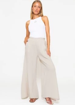 Musselin Pants Mit Weitem Bein, Hellbeige -Sassyclassy sassyclassy musselin pants mit weitem bein hellbeige S3203B5721 3