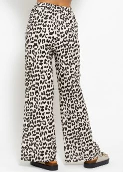 Musselin Pants Mit Weitem Bein In Leo Print - Hellbeige -Sassyclassy sassyclassy musselin pants mit weitem bein im leo print hellbeige S4203H6914