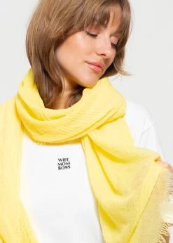 Musselin Schal - Zitronengelb -Sassyclassy sassyclassy musselin schal zitronengelb S2403AS9046