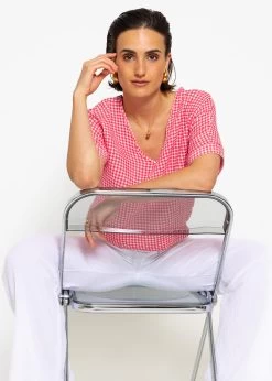 Musselin Shirt Mit Vichy-Print - Pink-weiß -Sassyclassy sassyclassy musselin shirt mit vichy print pink weiss S4203E7009 1