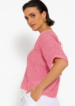 Musselin Shirt Mit Vichy-Print - Pink-weiß -Sassyclassy sassyclassy musselin shirt mit vichy print pink weiss S4203E7009 2