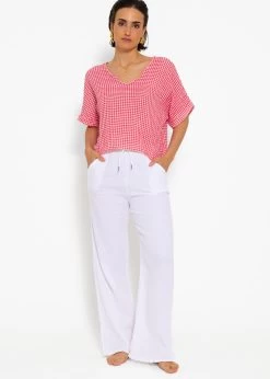 Musselin Shirt Mit Vichy-Print - Pink-weiß -Sassyclassy sassyclassy musselin shirt mit vichy print pink weiss S4203E7009 6