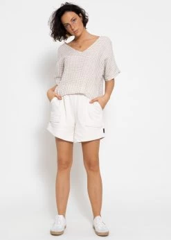 Musselin Shirt Mit Vichy-Print - Taupe-weiß -Sassyclassy sassyclassy musselin shirt mit vichy print taupe weiss S4203E7010 2