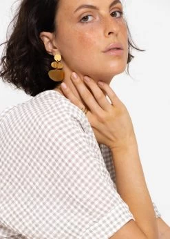 Musselin Shirt Mit Vichy-Print - Taupe-weiß -Sassyclassy sassyclassy musselin shirt mit vichy print taupe weiss S4203E7010 6