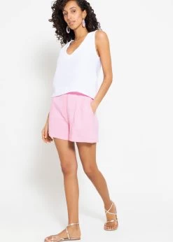 Musselin Top Mit V-Ausschnitt - Weiß -Sassyclassy sassyclassy musselin shorts mit breitem bund babyrosa S4203S6989 1Qy3IwGqA1YTH6