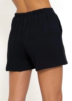 Musselin Shorts Mit Breitem Bund - Schwarz -Sassyclassy sassyclassy musselin shorts mit breitem bund schwarz S4203S6988 3