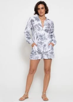 Musselin Shorts Mit Print - Dunkelblau -Sassyclassy sassyclassy musselin shorts mit print dunkelblau S4203S6884 1