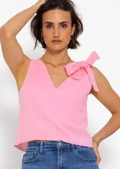Musselin Top Mit Schleife - Rosa 10 Musselin Top Mit Schleife - Rosa -Sassyclassy sassyclassy musselin top mit schleife rosa S4203T6950 1 2
