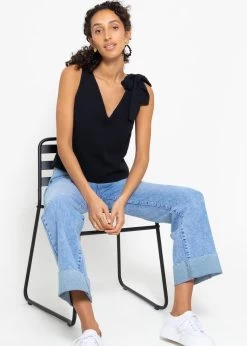 Musselin Top Mit Schleife - Schwarz -Sassyclassy sassyclassy musselin top mit schleife schwarz S4203T6949 4X7j84tWkuQ9Ko