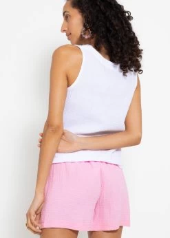 Musselin Top Mit V-Ausschnitt - Weiß -Sassyclassy sassyclassy musselin top mit v ausschnitt weiss S4203T7004 4