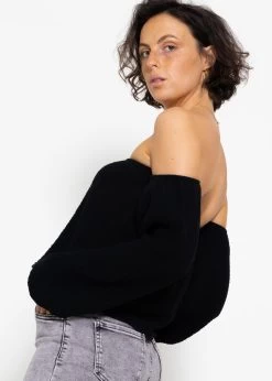 Musselin Top, Schulterfrei - Schwarz -Sassyclassy sassyclassy musselin top schulterfrei schwarz S4203T7011 2