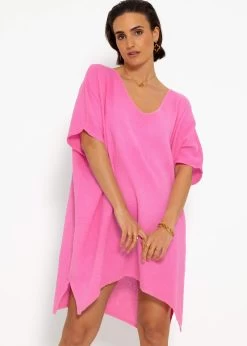 Musselin Tunika Mit V-Ausschnitt - Pink -Sassyclassy sassyclassy musselin tunika mit v ausschnitt pink S4203K7035 4
