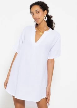 Musselin Tunika - Weiß