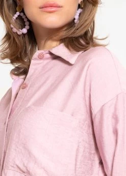 Oversize Viskose Bluse Mit Aufgesetzten Taschen - Altrosa -Sassyclassy sassyclassy oversize bluse mit aufgesetzten taschen altrosa S4203E6880 3