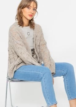 Oversize Cardigan In Ajour Strick- Beige -Sassyclassy sassyclassy oversize cardigan in ajour strick beige S4203C6836 7