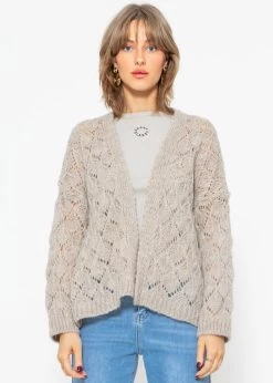 Oversize Cardigan In Ajour Strick- Beige -Sassyclassy sassyclassy oversize cardigan in ajour strick beige S4203C6836 8