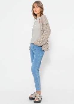 Oversize Cardigan In Ajour Strick- Beige -Sassyclassy sassyclassy oversize cardigan in ajour strick beige S4203C6836 9