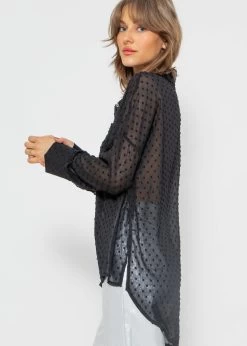 Oversize Plumetis Bluse, Schwarz -Sassyclassy sassyclassy oversize plumetis bluse schwarz S3203B5656 3