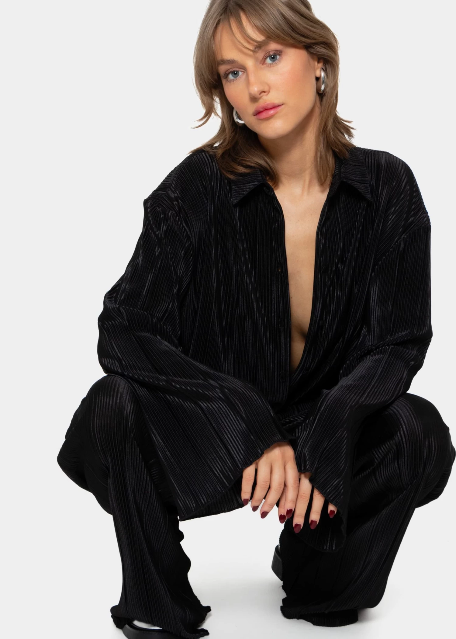 Plissee Hose - Schwarz 6 Plissee Hose - Schwarz – Bild 4