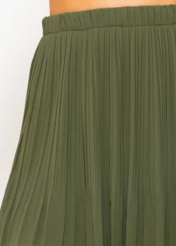 Plissée-Rock Aus Chiffon, Khaki -Sassyclassy sassyclassy plissee rock aus chiffon schwarz S1210B4316 3 2