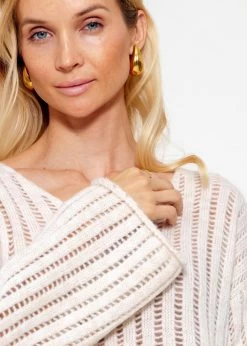 Pullover Im Leiterstich-Look - Beige
