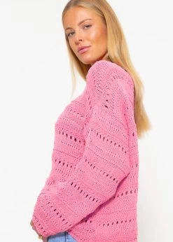 Pullover Mit Ajour Muster - Rosa -Sassyclassy sassyclassy pullover mit ajour muster rosa S4203P6920 4x3wzhqjoQbMjN