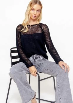 Pullover Mit Netzstruktur An Ärmeln Und Ausschnitt - Schwarz -Sassyclassy sassyclassy pullover mit netzstruktur an armeln und ausschnitt schwarz S4203P6868 3QtaptM9SmsS3z