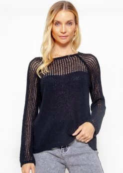 Pullover Mit Netzstruktur An Ärmeln Und Ausschnitt - Schwarz -Sassyclassy sassyclassy pullover mit netzstruktur an armeln und ausschnitt schwarz S4203P6868 4Yt74Uz1uMIKqB