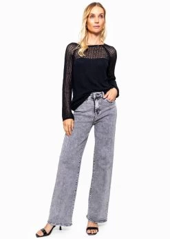 Pullover Mit Netzstruktur An Ärmeln Und Ausschnitt - Schwarz -Sassyclassy sassyclassy pullover mit netzstruktur an armeln und ausschnitt schwarz S4203P6868 9i0LAtZgAj8Kct