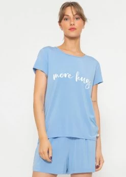 Pyjama Shirt Mit Print - Hellblau -Sassyclassy sassyclassy pyjamashirt mit print hellblau S3209NI6478 2