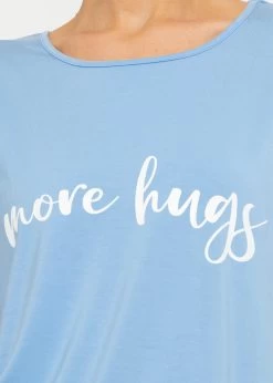 Pyjama Shirt Mit Print - Hellblau -Sassyclassy sassyclassy pyjamashirt mit print hellblau S3209NI6478