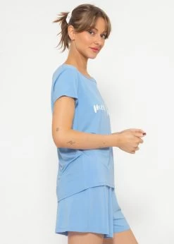 Pyjama Shirt Mit Print - Hellblau -Sassyclassy sassyclassy pyjamashirt mit print hellblau S3209NI6478 8