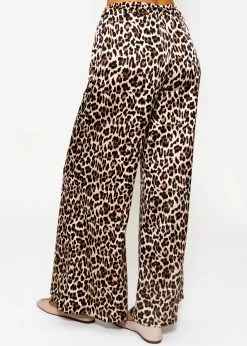 Satin Hose Mit Leo-Print - Braun -Sassyclassy sassyclassy satin hose mit leo print braun S4202H6804 2