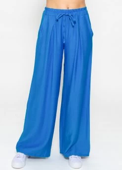 Schimmernde Lässige Viskose Hose, Royalblau