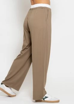 Schlupfhose Mit Weißem Bund - Taupe 12 Schlupfhose Mit Weißem Bund - Taupe -Sassyclassy sassyclassy schlupfhose mit weissem bund taupe S4203H6973 1