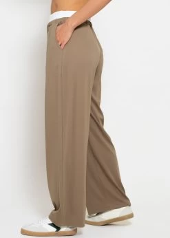 Schlupfhose Mit Weißem Bund - Taupe 10 Schlupfhose Mit Weißem Bund - Taupe -Sassyclassy sassyclassy schlupfhose mit weissem bund taupe S4203H6973 3